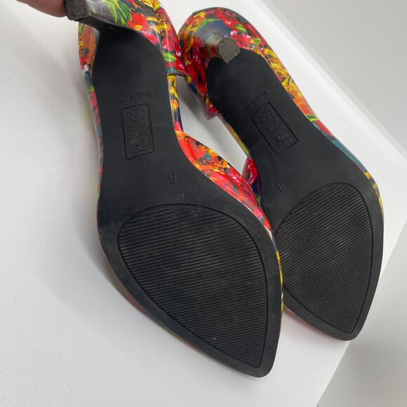 BRASH Dorsay Stiletto Floral Multicolor Heels sz 8 - Picture 8 of 8